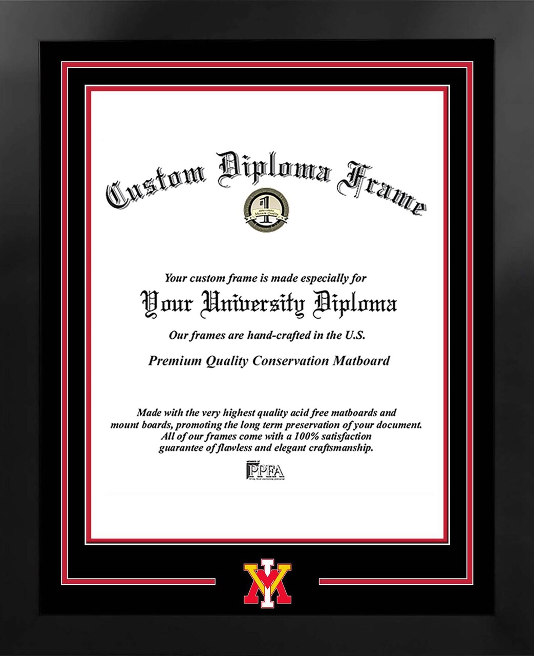 VMI Keydets 15.75w x 20h Spirit Diploma Manhattan Black Frame with Bonus Campus Images Lithograph (value savings $59)